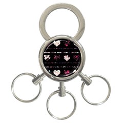 Elegant Harts Pattern 3-ring Key Chains