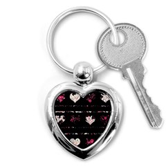 Elegant Harts Pattern Key Chains (heart)  by Valentinaart