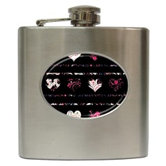 Elegant Harts Pattern Hip Flask (6 Oz)