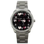 Elegant harts pattern Sport Metal Watch Front