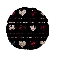 Elegant Harts Pattern Standard 15  Premium Flano Round Cushions by Valentinaart