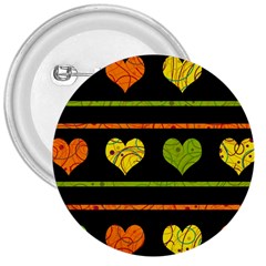 Colorful Harts Pattern 3  Buttons