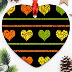 Colorful harts pattern Ornament (Heart)  Front