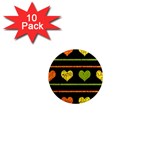 Colorful harts pattern 1  Mini Magnet (10 pack)  Front