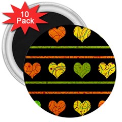 Colorful Harts Pattern 3  Magnets (10 Pack) 