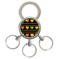 Colorful Harts Pattern 3-ring Key Chains