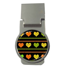 Colorful Harts Pattern Money Clips (round)  by Valentinaart