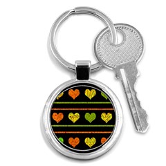 Colorful Harts Pattern Key Chains (round) 