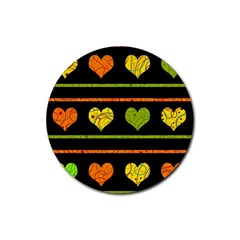 Colorful Harts Pattern Rubber Coaster (round) 