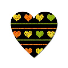 Colorful Harts Pattern Heart Magnet