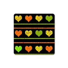 Colorful Harts Pattern Square Magnet by Valentinaart