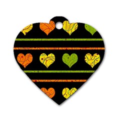 Colorful Harts Pattern Dog Tag Heart (one Side) by Valentinaart