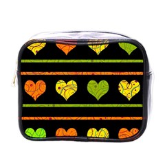 Colorful Harts Pattern Mini Toiletries Bags