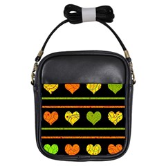 Colorful Harts Pattern Girls Sling Bags