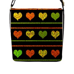 Colorful Harts Pattern Flap Messenger Bag (l)  by Valentinaart