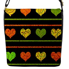 Colorful Harts Pattern Flap Messenger Bag (s) by Valentinaart