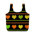 Colorful harts pattern Full Print Recycle Bags (M)  Front