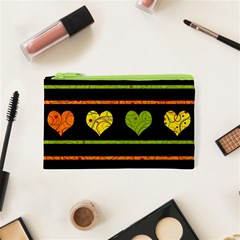 Colorful Harts Pattern Cosmetic Bag (xs) by Valentinaart