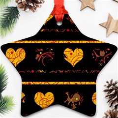 Yellow Harts Pattern Ornament (star) 