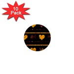 Yellow harts pattern 1  Mini Buttons (10 pack)  Front