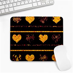 Yellow Harts Pattern Large Mousepads by Valentinaart