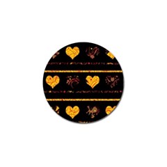 Yellow Harts Pattern Golf Ball Marker