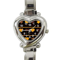 Yellow Harts Pattern Heart Italian Charm Watch