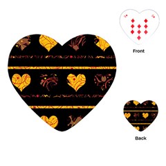 Yellow Harts Pattern Playing Cards (heart) 