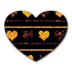 Yellow Harts Pattern Heart Mousepads