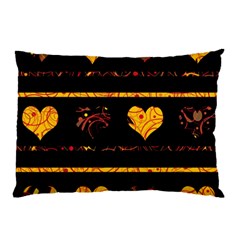 Yellow Harts Pattern Pillow Case by Valentinaart