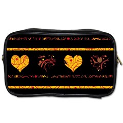 Yellow Harts Pattern Toiletries Bags 2-side