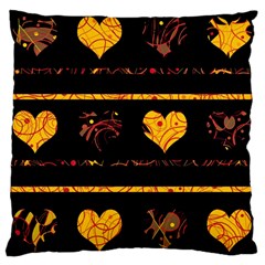 Yellow Harts Pattern Large Cushion Case (two Sides)