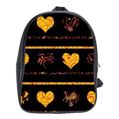 Yellow Harts Pattern School Bags (xl) 