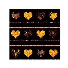 Yellow Harts Pattern Small Satin Scarf (square)