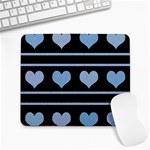 Blue harts pattern Large Mousepads Front