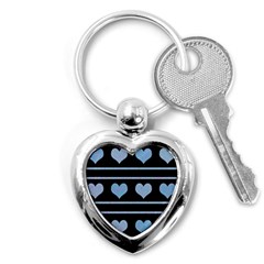 Blue Harts Pattern Key Chains (heart) 