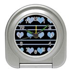 Blue harts pattern Travel Alarm Clocks Front