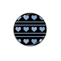 Blue Harts Pattern Hat Clip Ball Marker (10 Pack)