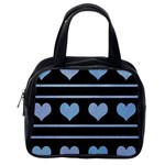 Blue harts pattern Classic Handbags (One Side) Front