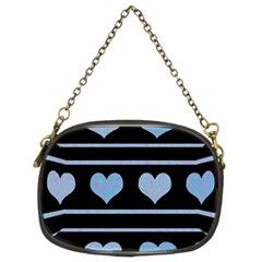 Blue Harts Pattern Chain Purses (two Sides) 