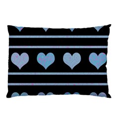 Blue Harts Pattern Pillow Case