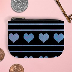 Blue Harts Pattern Mini Coin Purses by Valentinaart