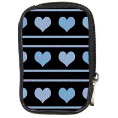 Blue Harts Pattern Compact Camera Cases by Valentinaart