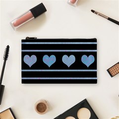 Blue Harts Pattern Cosmetic Bag (small) 