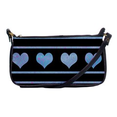 Blue Harts Pattern Shoulder Clutch Bags by Valentinaart