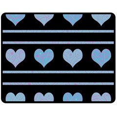 Blue Harts Pattern Fleece Blanket (medium) 