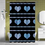 Blue harts pattern Shower Curtain 48  x 72  (Small)  Curtain(48  X 72 ) - 42.18 x64.8  Curtain(48  X 72 )