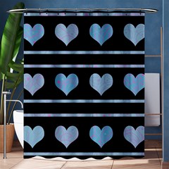 Blue Harts Pattern Shower Curtain 60  X 72  (medium)  by Valentinaart