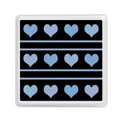 Blue Harts Pattern Memory Card Reader (square)  by Valentinaart