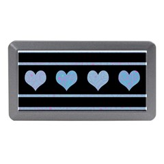 Blue Harts Pattern Memory Card Reader (mini) by Valentinaart